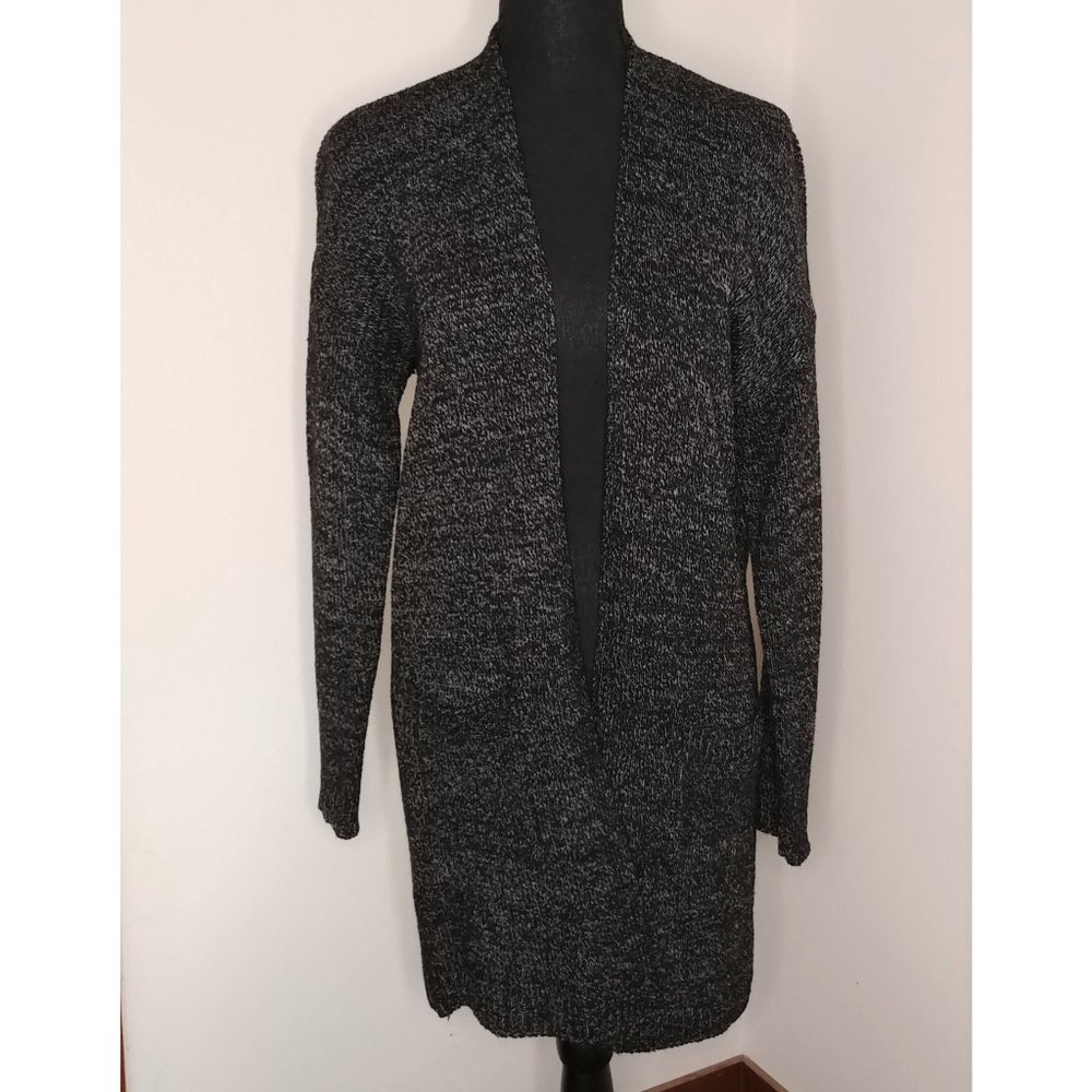 Charcoal  Longish Knit Cardigan-Coat